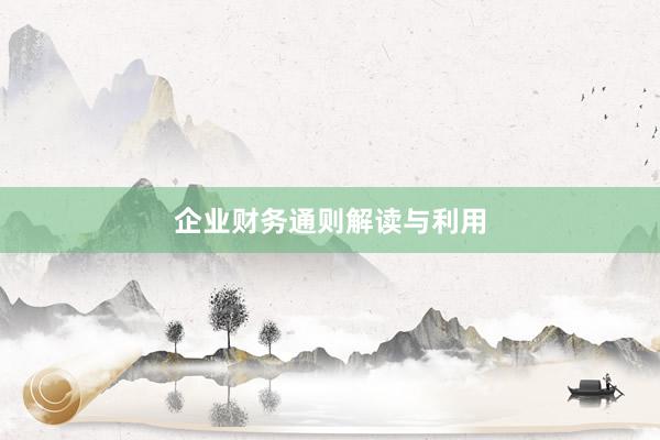企业财务通则解读与利用